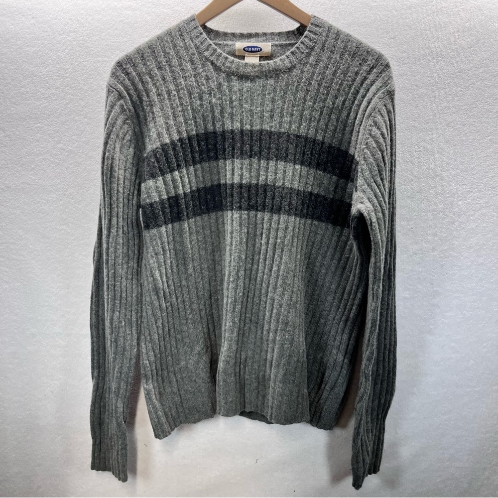 Old Navy Lambswool Vintage Ribbed Sweater Womens M Warm Winter Gray‎ 2777